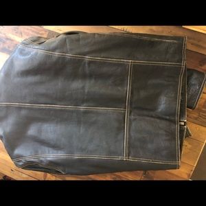 Men’s Black “distressed” leather moto jacket